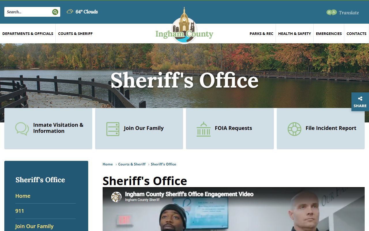 Ingham County arrest records begin with the Sheriff's Office booking process