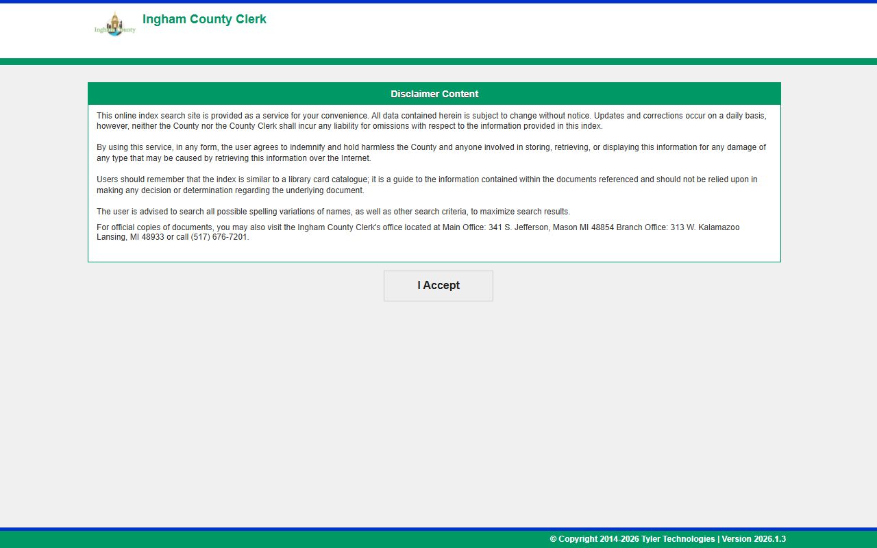 Ingham County marriage records
