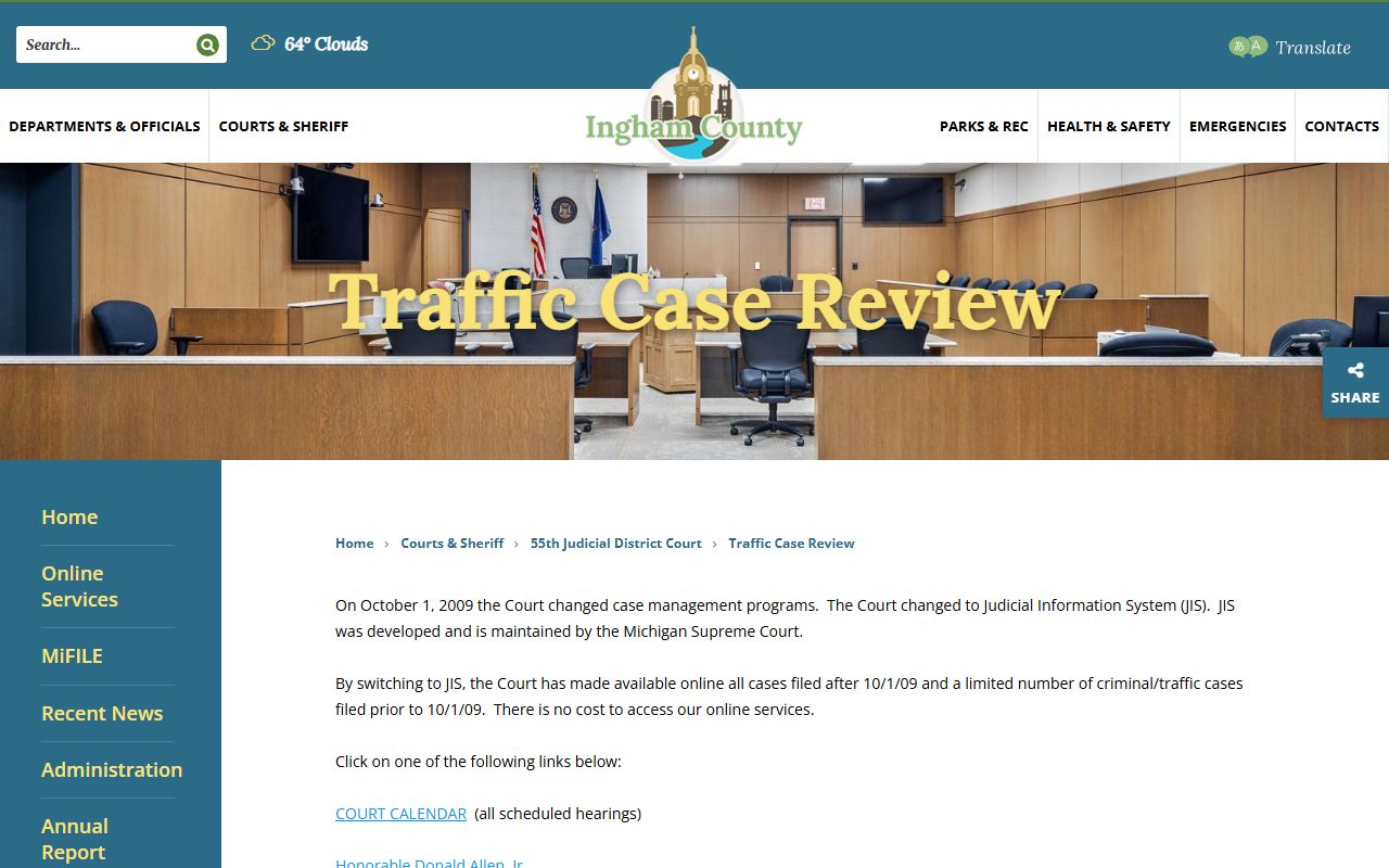 Ingham County traffic court records