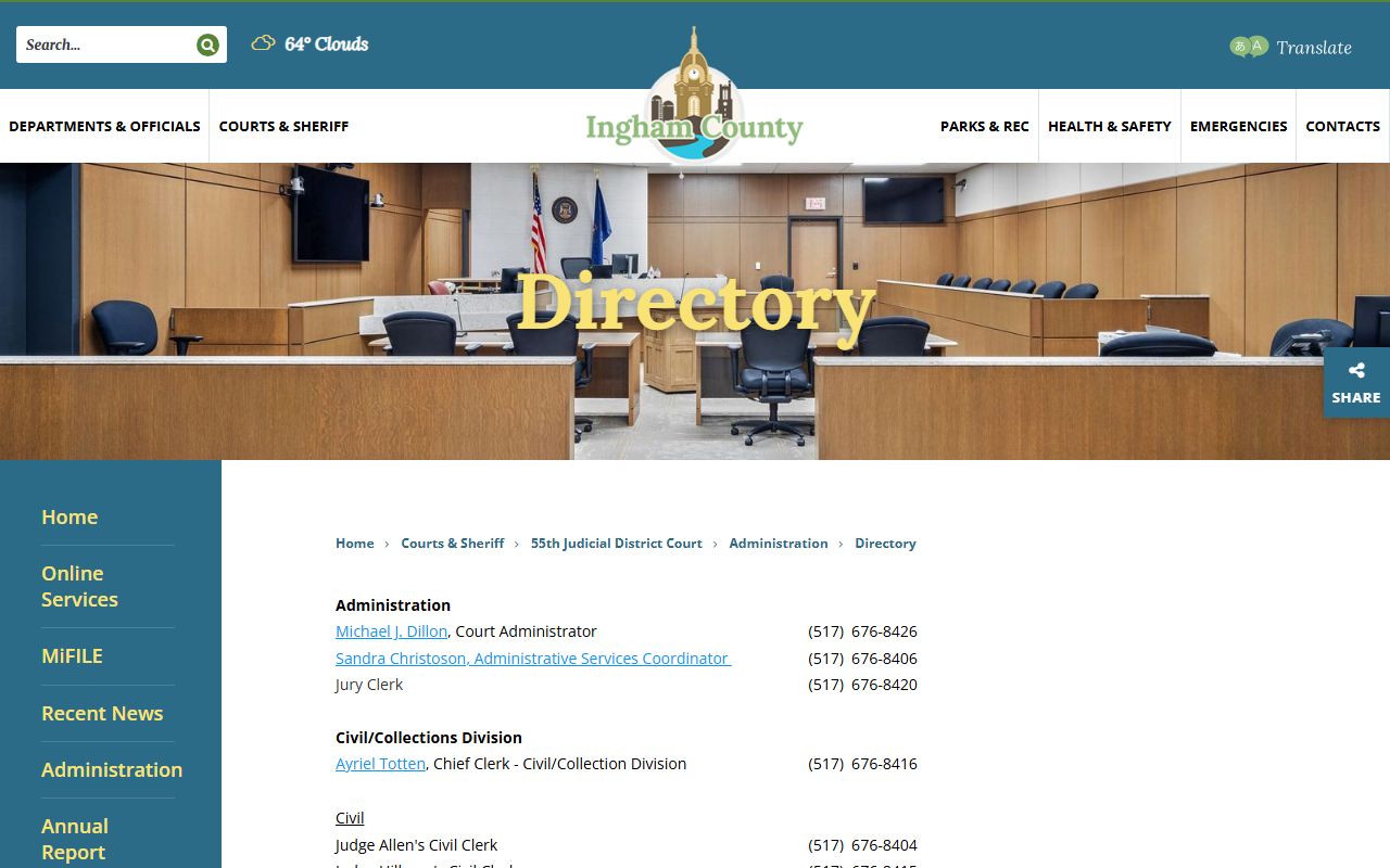 Ingham County warrant records